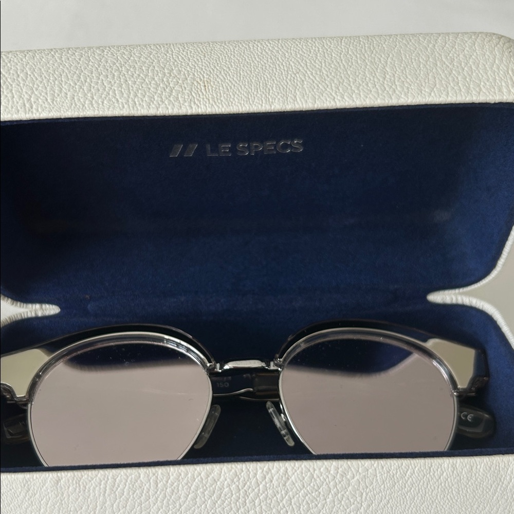 Le Specs Metallic Silver Sunglasses ‘cleopatra’ Made In Australia